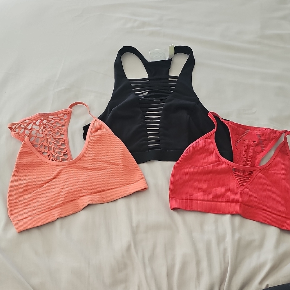 Stylish Women's Bralette Set - Black, Coral, Red
